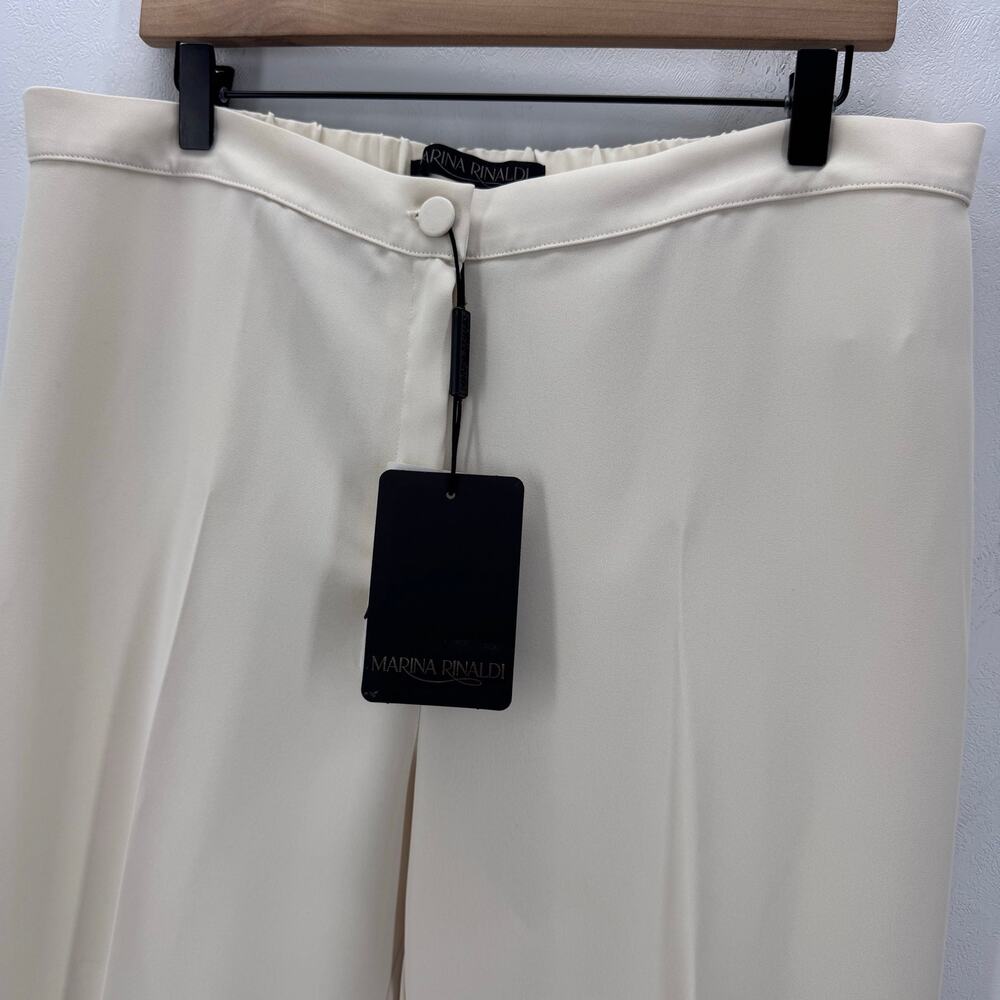 NWT Marina Rinaldi High Waist Slim Pant White/Ivory sz 16 Neutral Capsule Office - Picture 3 of 9